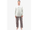 GINA pánské pyžamo dlouhé pánské, šité, s potiskem Pyžama 2022 79133P  - sv. šedá hypermangan XL