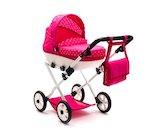 Dětský kočárek pro panenky New Baby COMFORT růžový s puntíky