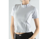 GINA dámské tričko s krátkým rukávem, krátký rukáv, šité  98019P  - šedobílá tm.popel S