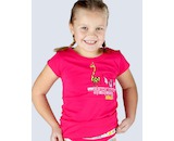 GINA dětské tričko s krátkým rukávem dívčí, krátký rukáv, šité, s potiskem Disco VI 28003P  - bordo  146/152