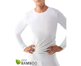GINA pánské tričko s dlouhým rukávem, dlouhý rukáv, bezešvé, jednobarevné Eco Bamboo 58007P  - bílá  S/M