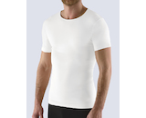 GINA pánské tričko s krátkým rukávem, krátký rukáv, bezešvé, jednobarevné Bamboo Soft 58009P  - bílá  S/M