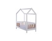 Dětská buková postel se zábranou Drewex Casa Bambini 160x80x174 cm - Bílá