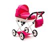 Dětský kočárek pro panenky New Baby COMFORT růžový s puntíky - Růžová