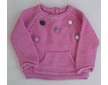 Dívčí bavlněný svetřík s kuličkami vel. 68 - Růžová