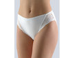 GINA dámské kalhotky klasické s úzkým bokem, úzký bok, šité, s krajkou, jednobarevné Delicate 10190P  - bílá  38/40 - Bílá