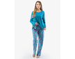 GINA dámské pyžamo dlouhé dámské, šité, s potiskem Pyžama 2022 19139P  - petrolejová lila M - petrolejová lila