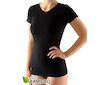 GINA dámské tričko s krátkým rukávem, krátký rukáv, bezešvé, jednobarevné Eco Bamboo 08027P  - černá  L/XL