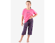 GINA dětské pyžamo ¾ dívčí, 3/4 kalhoty, šité, s potiskem Pyžama 2022 29010P  - purpurová lékořice 140/146 - purpurová lékořice