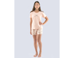 GINA dětské pyžamo krátké dívčí, šité, s potiskem Pyžama 2021 29006P  - pleťová černá 140/146