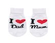 Kojenecké bavlněné ponožky New Baby I Love Mum and Dad bílé - Bílá