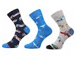 Ponožky Boma, 3 páry (Zoo5433) - modrá-šedá