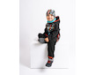 Unuo, Dětské softshellové kalhoty s fleecem Basic, Černá, Roboti Velikost: 98/104