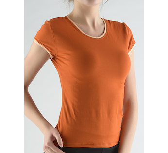 GINA dámské tričko s krátkým rukávem, krátký rukáv, šité  98061P  - jantarová  S