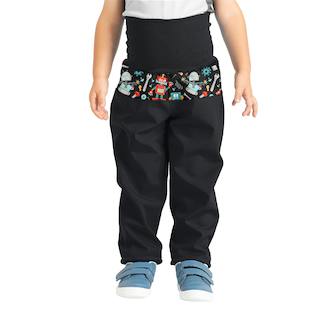 Unuo, Batolecí softshellové kalhoty s fleecem Basic, Černá, Roboti Velikost: 92/98