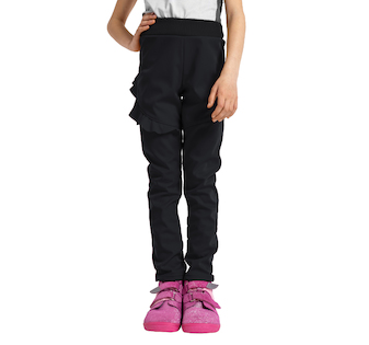 Unuo, Dětské softshellové kalhoty s fleecem pružné Fantasy, Černá Velikost: 158/164