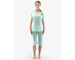 GINA dámské pyžamo ¾ dámské, 3/4 kalhoty, šité, s potiskem Pyžama 2022 19140P  - aqua akvamarín M