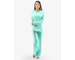 GINA dámské pyžamo dlouhé dámské, šité, s potiskem Pyžama 2022 19141P  - peprmint akvamarín M