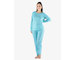 GINA dámské pyžamo dlouhé dámské, šité, s potiskem Pyžama 2023 19153P  - aqua petrolejová M