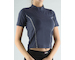 GINA dámské tričko s krátkým rukávem, krátký rukáv, šité  98019P  - tm.popel šedobílá M