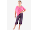 GINA dětské pyžamo ¾ dívčí, 3/4 kalhoty, šité, s potiskem Pyžama 2022 29010P  - purpurová lékořice 140/146