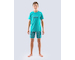 GINA dětské pyžamo krátké chlapecké, šité, s potiskem Pyžama 2021 69002P  - šalvěj lahvová 152/158