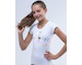 GINA dětské tričko s krátkým rukávem dívčí, krátký rukáv, šité, s potiskem Disco VI 28003P  - bílá  122/128