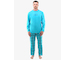 GINA pánské pyžamo dlouhé pánské, šité, s potiskem Pyžama 2022 79135P  - tyrkysová tm. šedá L
