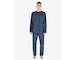 GINA pánské pyžamo dlouhé pánské, šité, s potiskem Pyžama 2023 79147P  - lékořice tyrkysová M