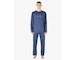 GINA pánské pyžamo dlouhé pánské, šité, s potiskem Pyžama 2023 79151P  - lékořice dunaj M