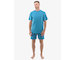 GINA pánské pyžamo krátké pánské, šité, s potiskem Pyžama 2022 79130P  - petrolejová měsíc L