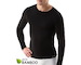 GINA pánské tričko s dlouhým rukávem, dlouhý rukáv, bezešvé Eco Bamboo 58007P  - černá  L/XL