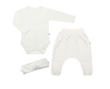 3-dílná bavlněná kojenecká souprava New Baby Kiddy smetanová
