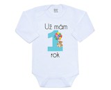 Body s potiskem New Baby Už mám 1 rok modré