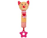 Dětská pískací plyšová hračka s kousátkem Baby Mix kočka