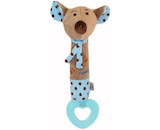 Dětská pískací plyšová hračka s kousátkem Baby Mix myška modrá