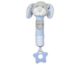 Dětská pískací plyšová hračka s kousátkem Baby Mix pes modrý