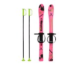 Dětské lyže s vázáním a holemi Baby Mix 90 cm růžové