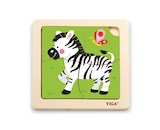 Dřevěné puzzle pro nejmenší Viga 4 ks Zebra