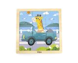 Dřevěné puzzle pro nejmenší Viga 9 ks Auto