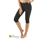 GINA dámské capri legíny sportovní, šité, klasické, jednobarevné ECO Bamboo Sport 95036P  - černá  L/XL