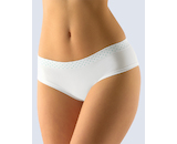 GINA dámské kalhotky francouzské, bezešvé, bokové Bamboo Dots 04025P - bílá peprmint S/M