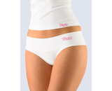 GINA dámské kalhotky francouzské, bezešvé, bokové, jednobarevné Bamboo Natural 04022P - bílá purpurová S/M