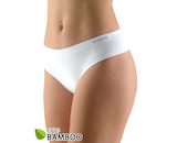 GINA dámské kalhotky francouzské, bezešvé, bokové, jednobarevné Eco Bamboo 04027P  - bílá  L/XL