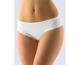 GINA dámské kalhotky francouzské, šité, bokové, s krajkou, jednobarevné La Femme 14077P  - bílá  34/36