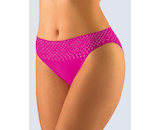 GINA dámské kalhotky klasické s úzkým bokem, úzký bok, bezešvé Bamboo Dots 00032P - purpurová bílá S/M