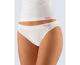 GINA dámské kalhotky klasické s úzkým bokem, úzký bok, bezešvé Bamboo Natural 00029P  - bílá purpurová L/XL