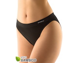 GINA dámské kalhotky klasické s úzkým bokem, úzký bok, bezešvé, jednobarevné Eco Bamboo 00037P - černá S/M