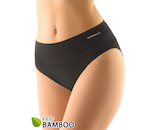 GINA dámské kalhotky klasické se širokým bokem, širší bok, bezešvé, jednobarevné Eco Bamboo 00039P - černá L/XL