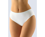GINA dámské kalhotky klasické, širší bok, bezešvé Bamboo Dots 00034P - bílá peprmint M/L